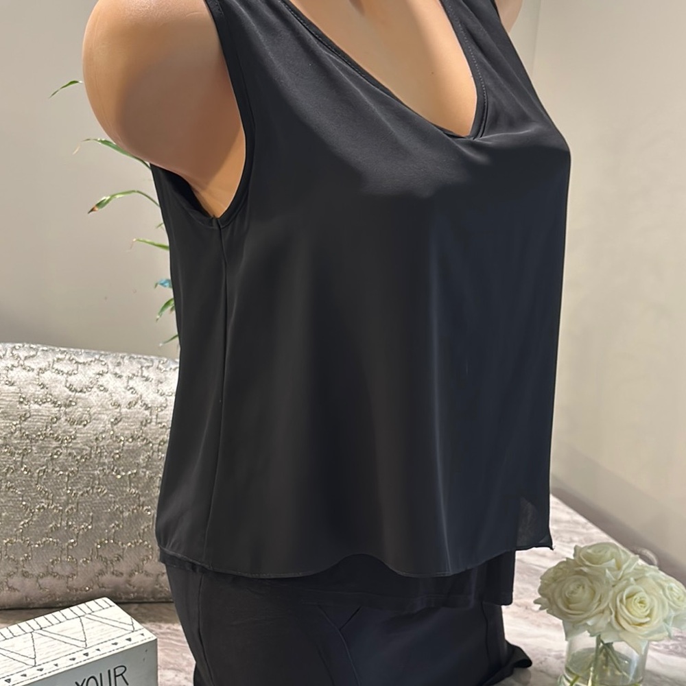 Bar III Black Asymmetrical Tank Top